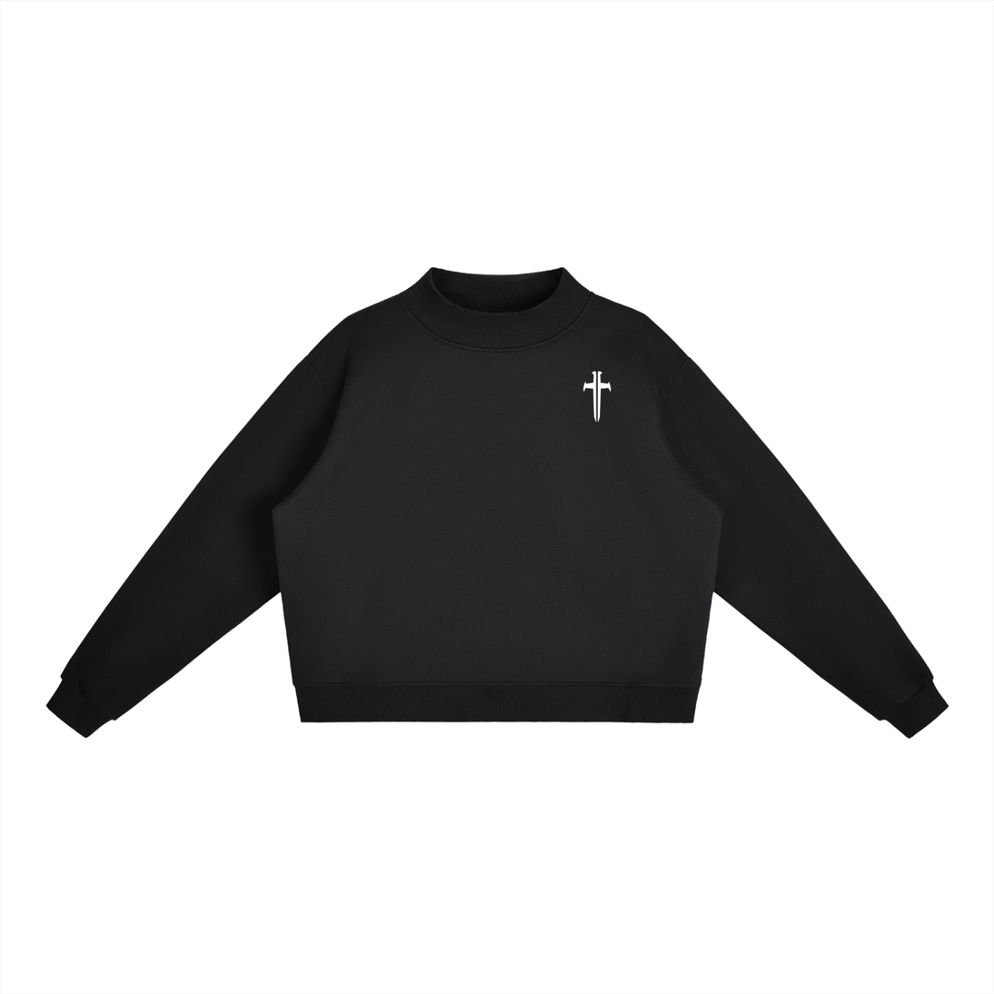 Mock-Neck Crew Sweatshirt
